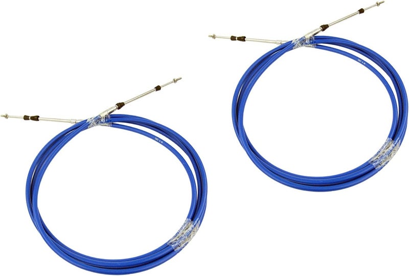 NEWMAIX Marine 33C Throttle Shift Remote Control Box Cable For Yamaha Outboard Engine Boat Motor Steering System Blue (14FT, 2 PCs) - Image 1